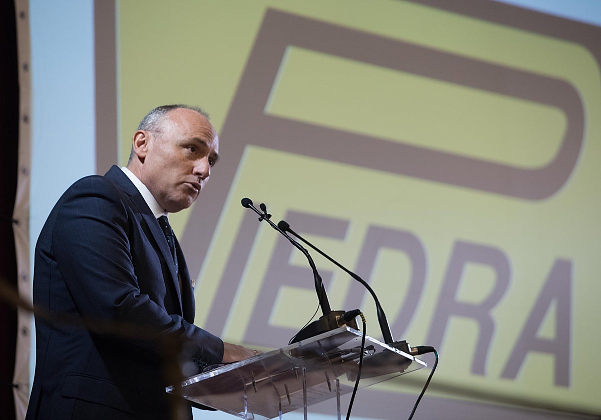 Javier Piedra en el acto del cincuentenario de la empresa familiar celebrado en el Círculo
