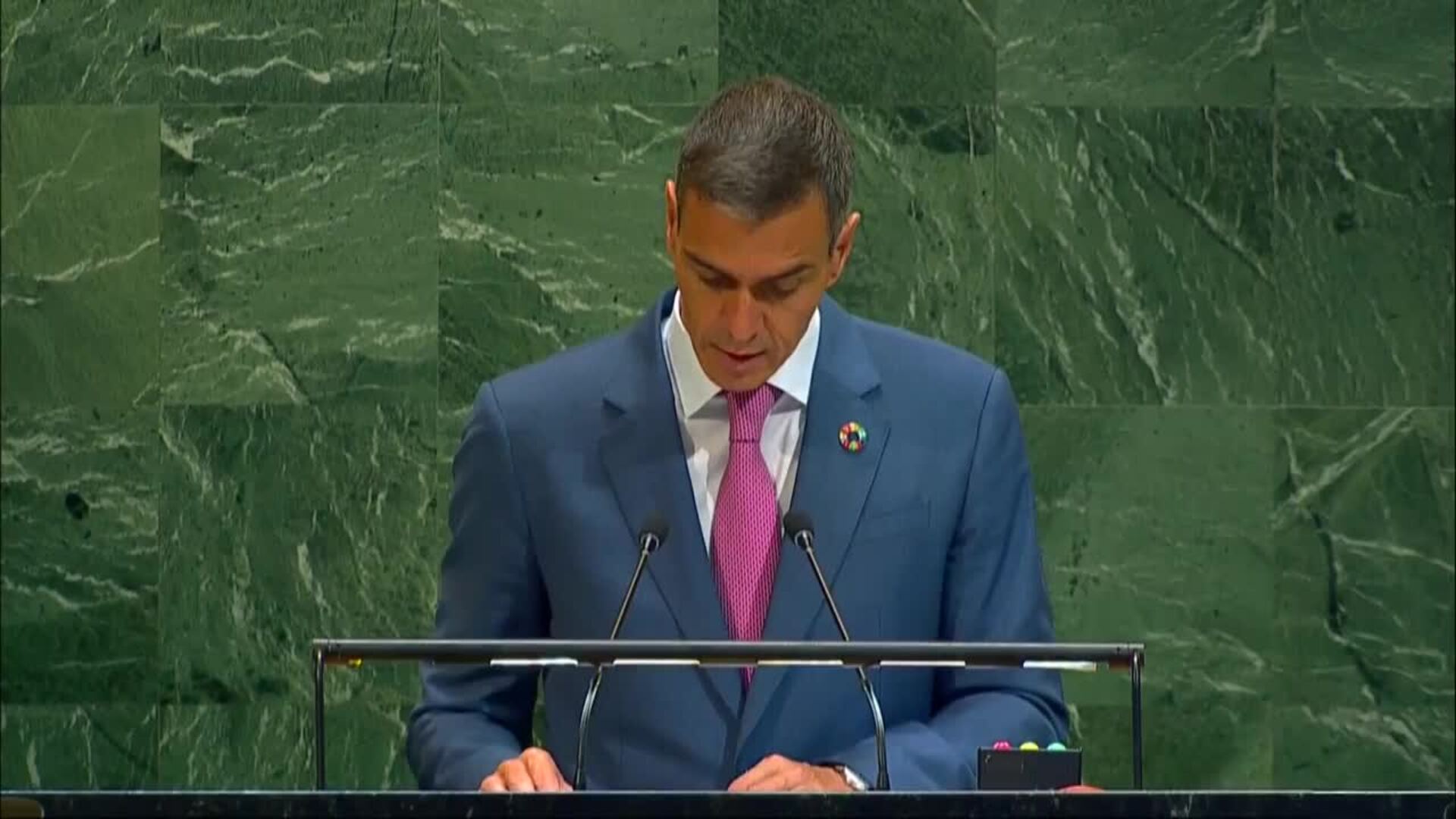 Sánchez exige en la ONU adoptar medidas inmediatas para parar el &quot;genocidio&quot; en Gaza