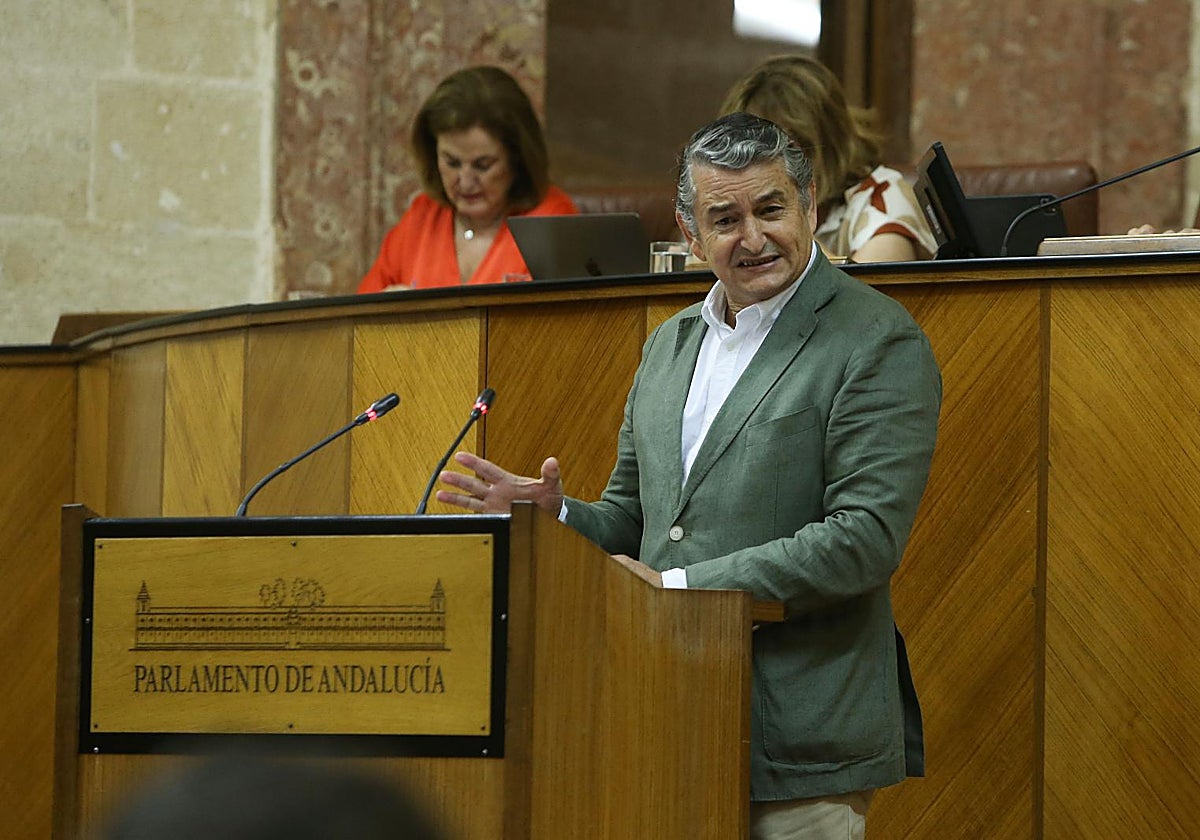 Una imagen del consejero Antonio Sanz en el Parlamento