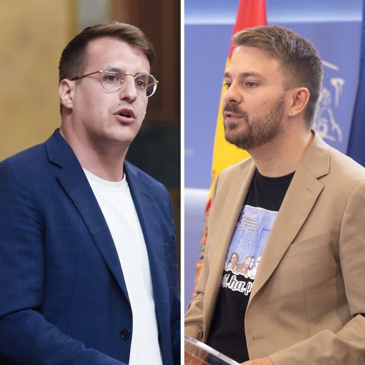 Jorge Pueyo y Alberto Ibañez, los diputados de Sumar que votaron 'no' a la cesión migratoria a Cataluña