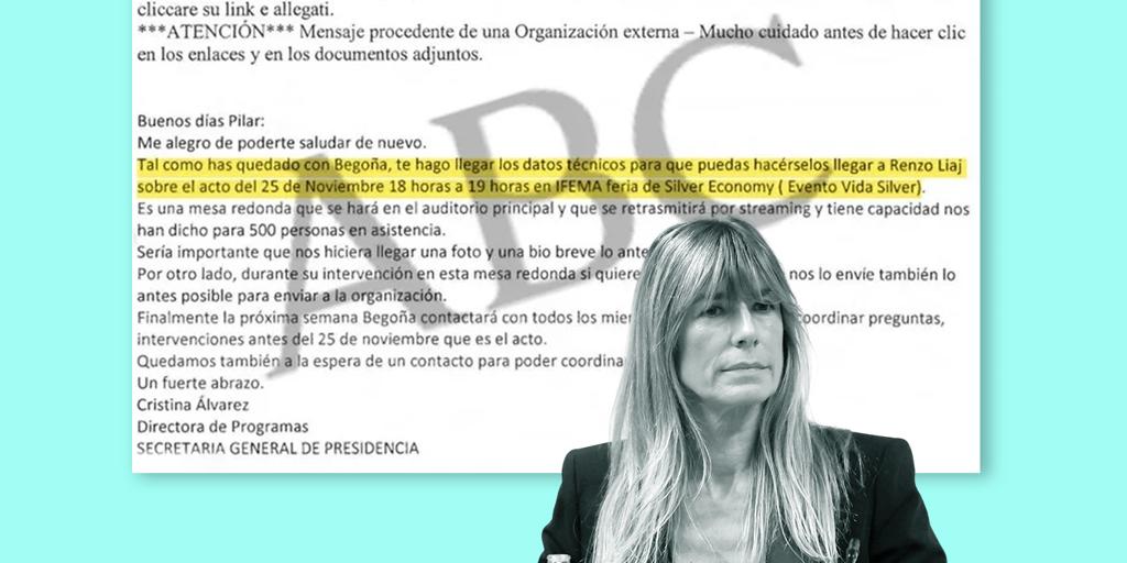 Los 'mails' de la asistente de Begoña Gómez son la clave de la malversación
