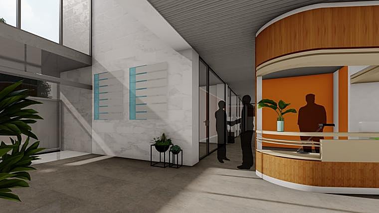 Infografía de parte de las zonas interiores del futuro centro cívico Noroeste