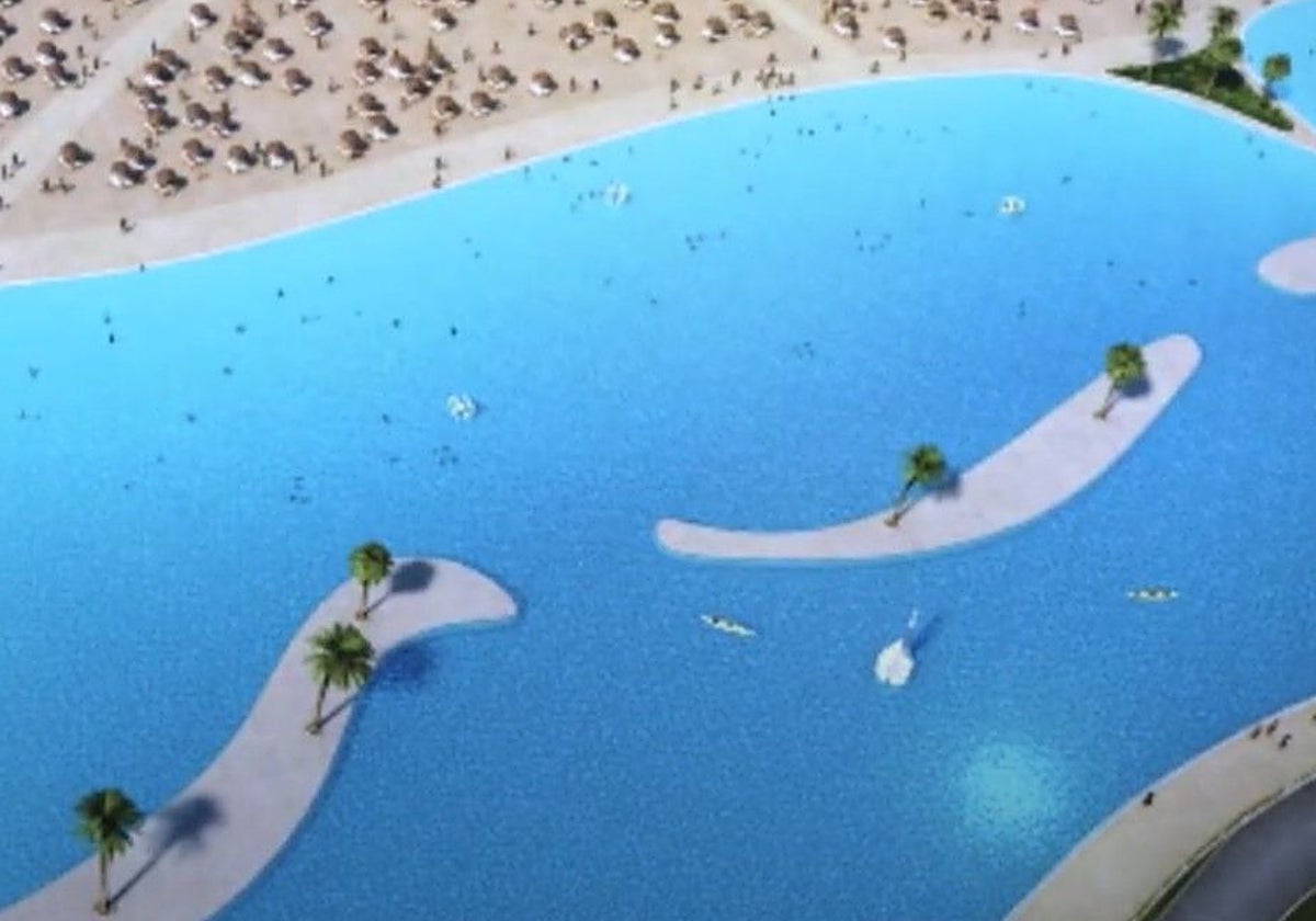 El futuro parque contará con una laguna de agua de 20.000 metros cuadrados y una zona de arena de 16.000 metros cuadrados