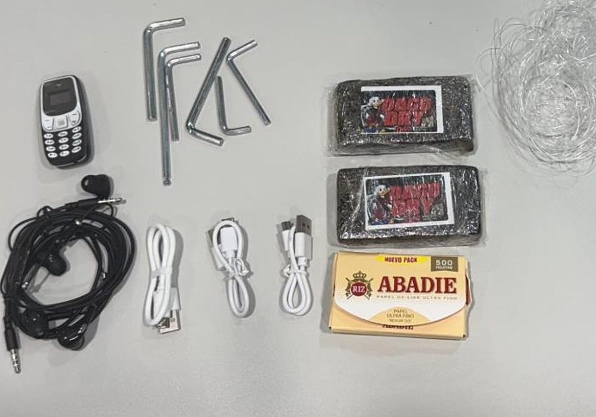 Droga y material electrónico localizado por los funcionarios de Brians 1 tras el vuelo no autorizado de un dron