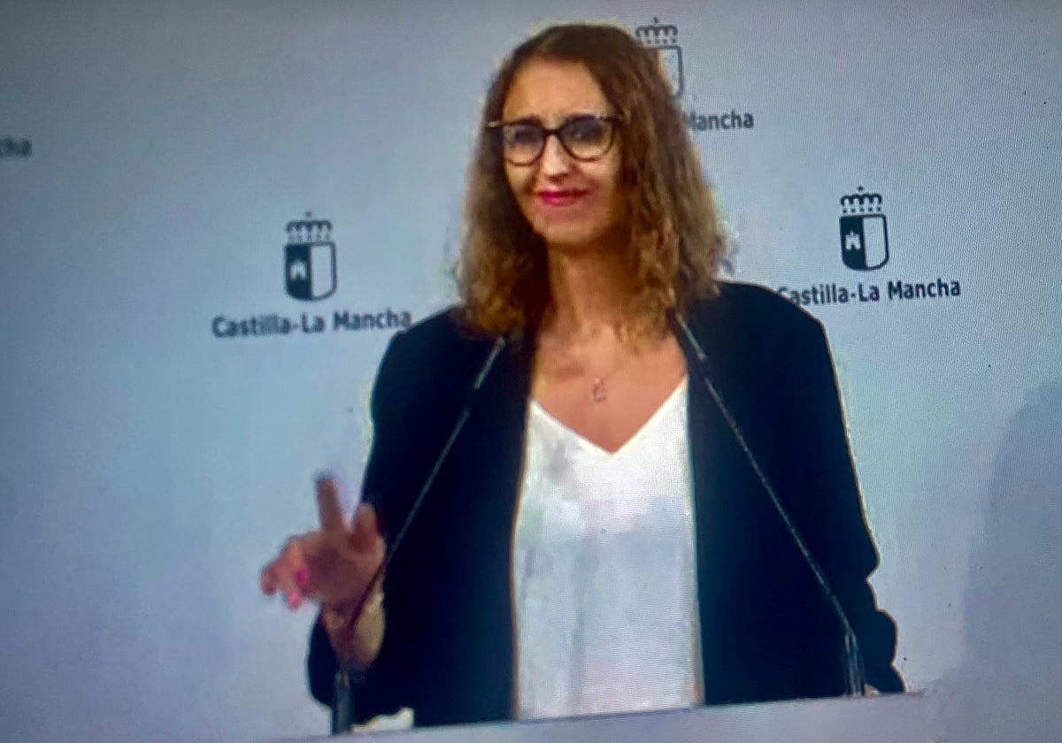 La consejera de Igualdad, Sara Simón, este jueves en rueda de prensa