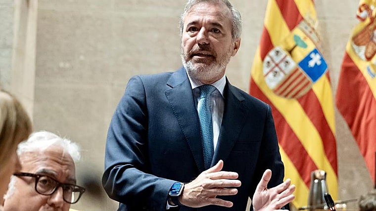Jorge Azcón, presidente del Gobierno de Aragón, este viernes 3 de octubre en la sesión de control a su Ejecutivo