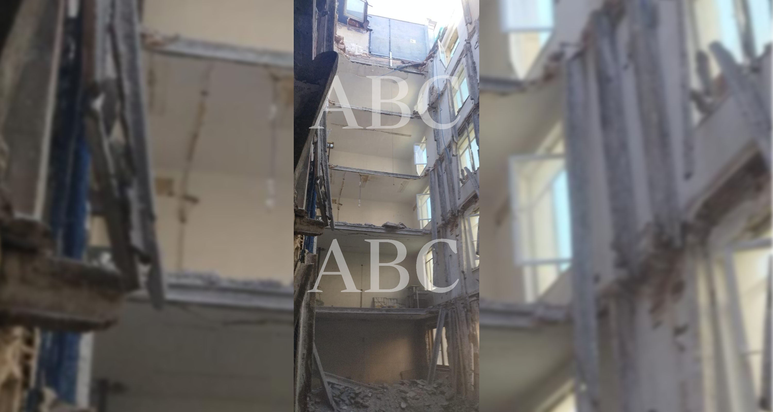 Fotografía del interior del edificio tras el incidente