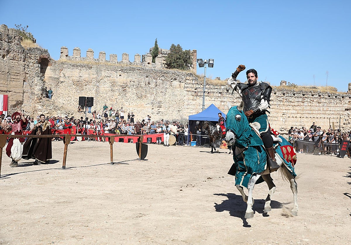 Torneo de las justas en el mercado medieval