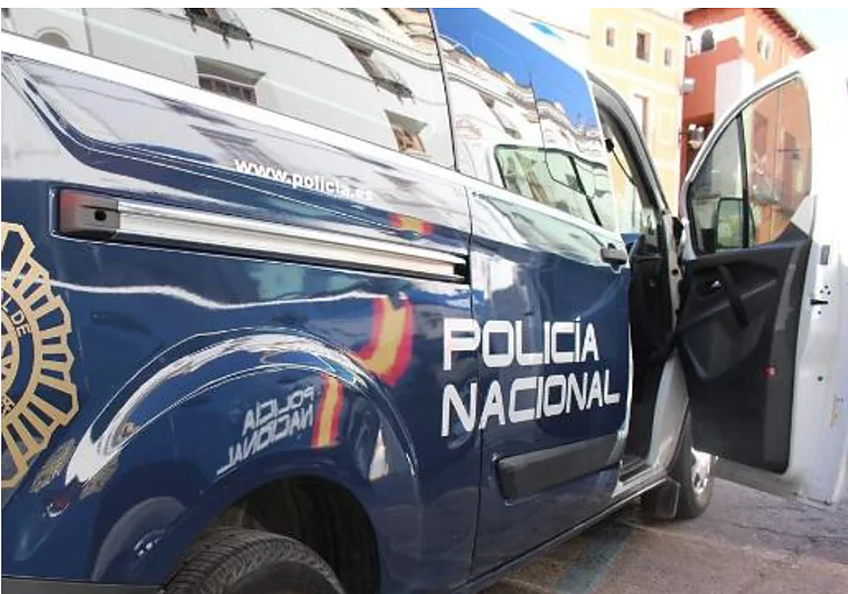 Patrullero de la Policía Nacional, en una actuación en la vía pública