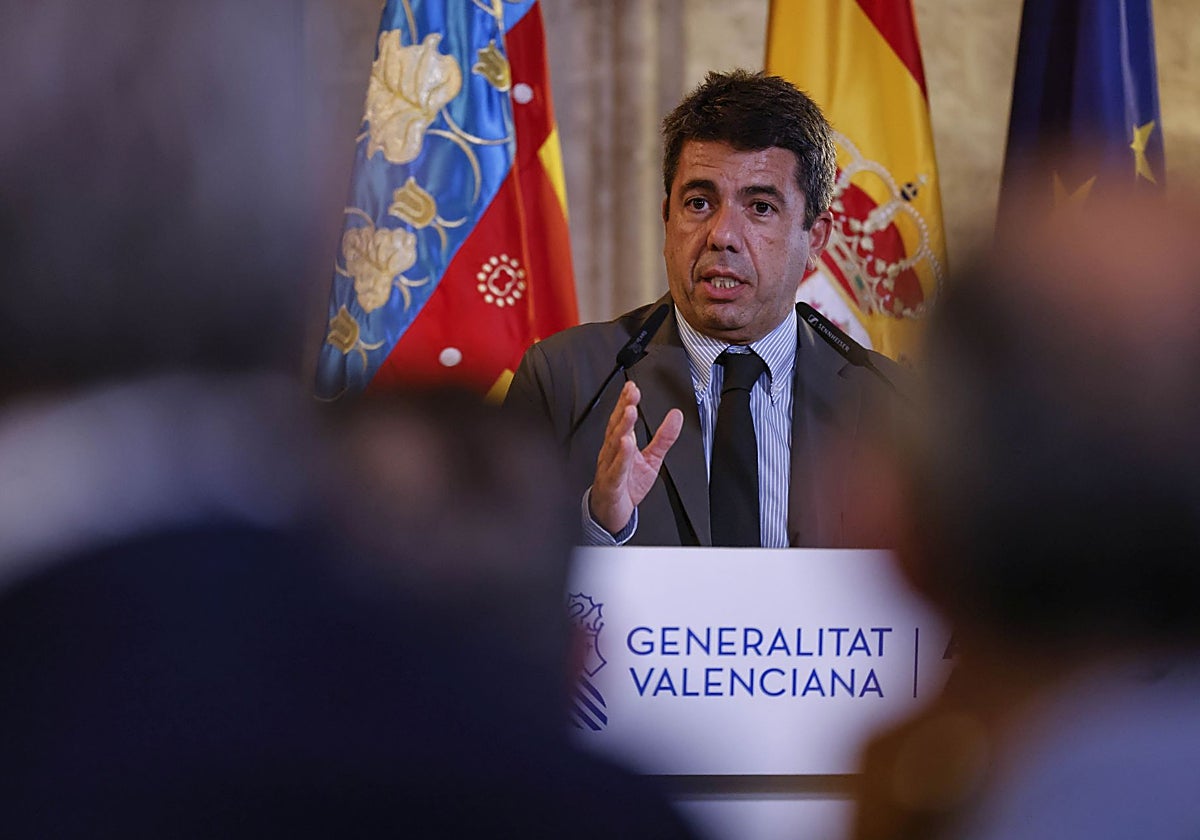 Imagen de archivo del presidente de la Generalitat Valenciana, Carlos Mazón