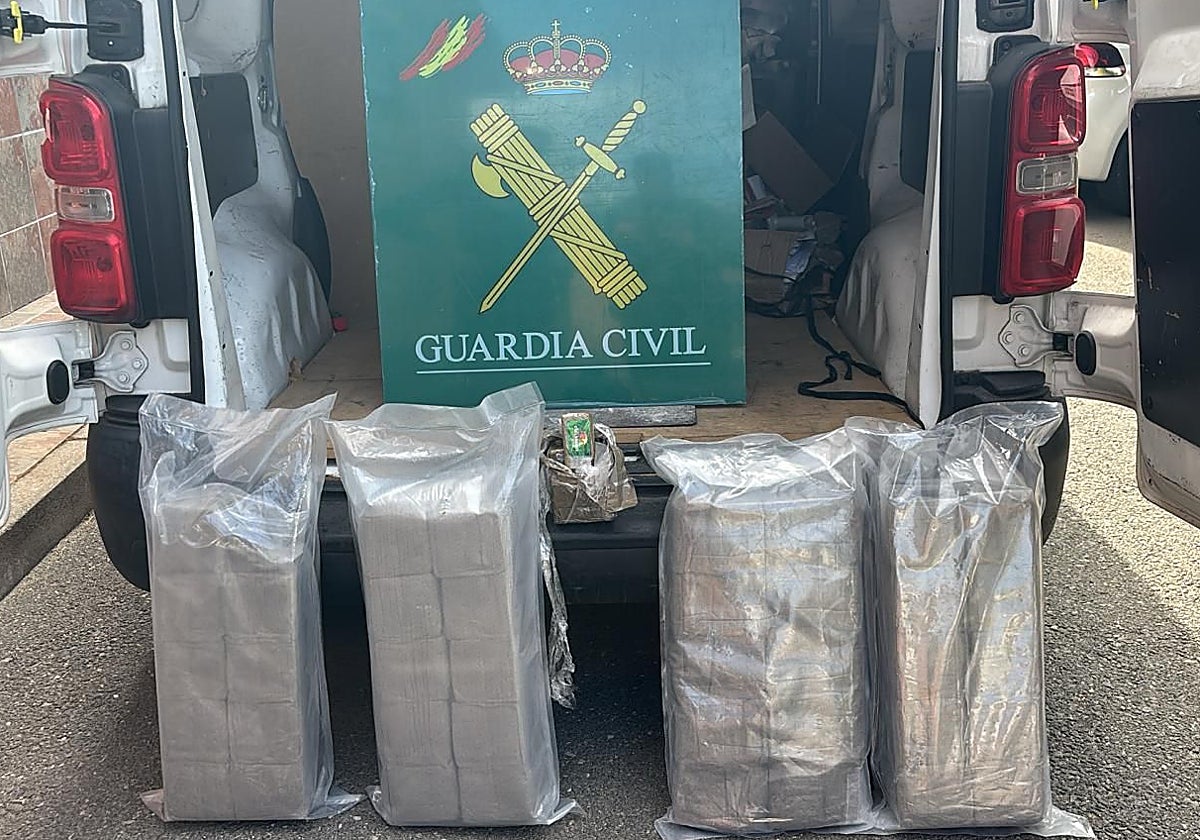 Los 41 kilogramos de hachís incautados en la furgoneta