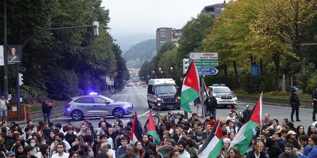 La Ertzaintza permitió protestas pro Palestina de grupos de izquierda radical para «evitar» disturbios