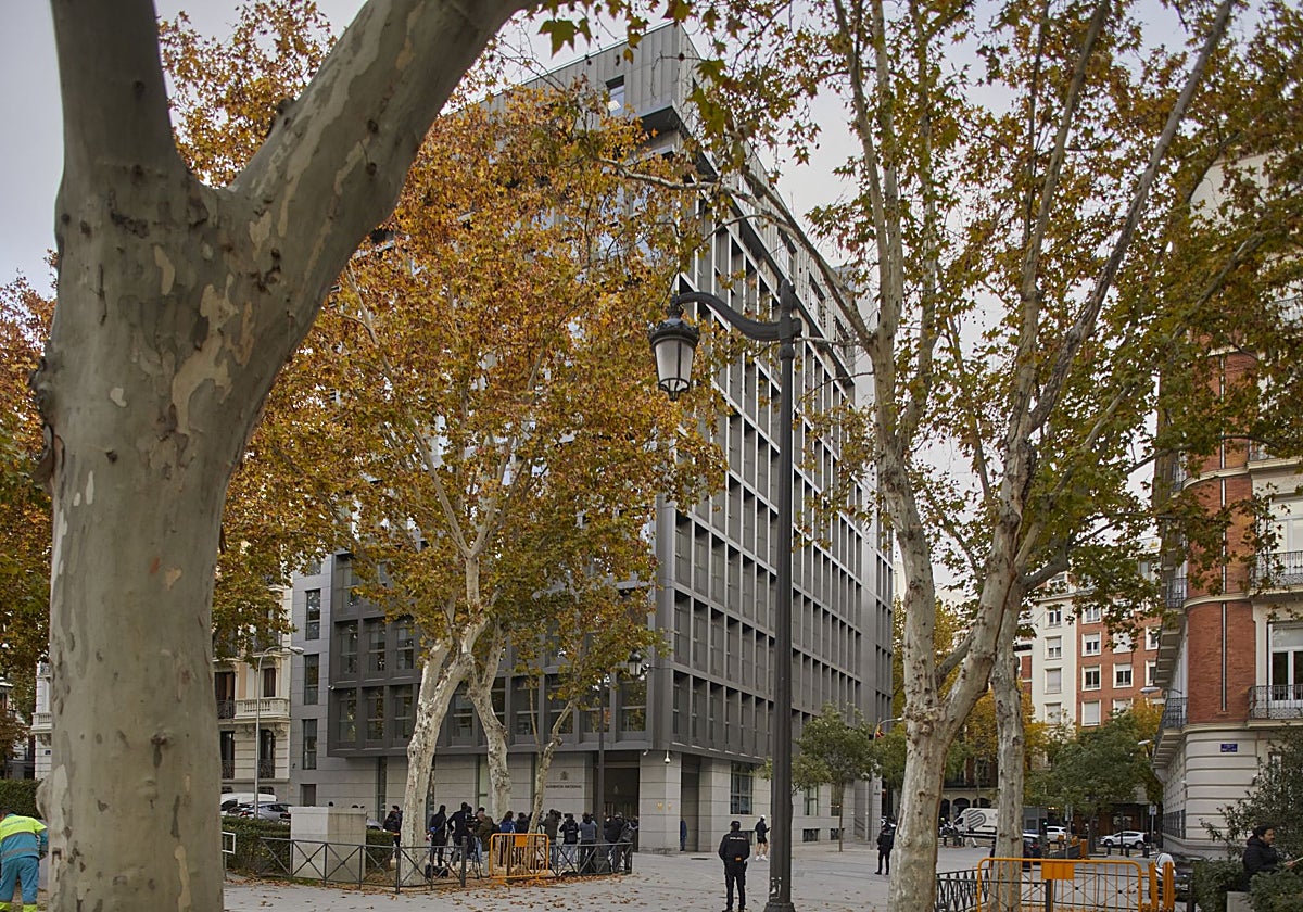 Imagen exterior de la Audiencia Nacional en Madrid