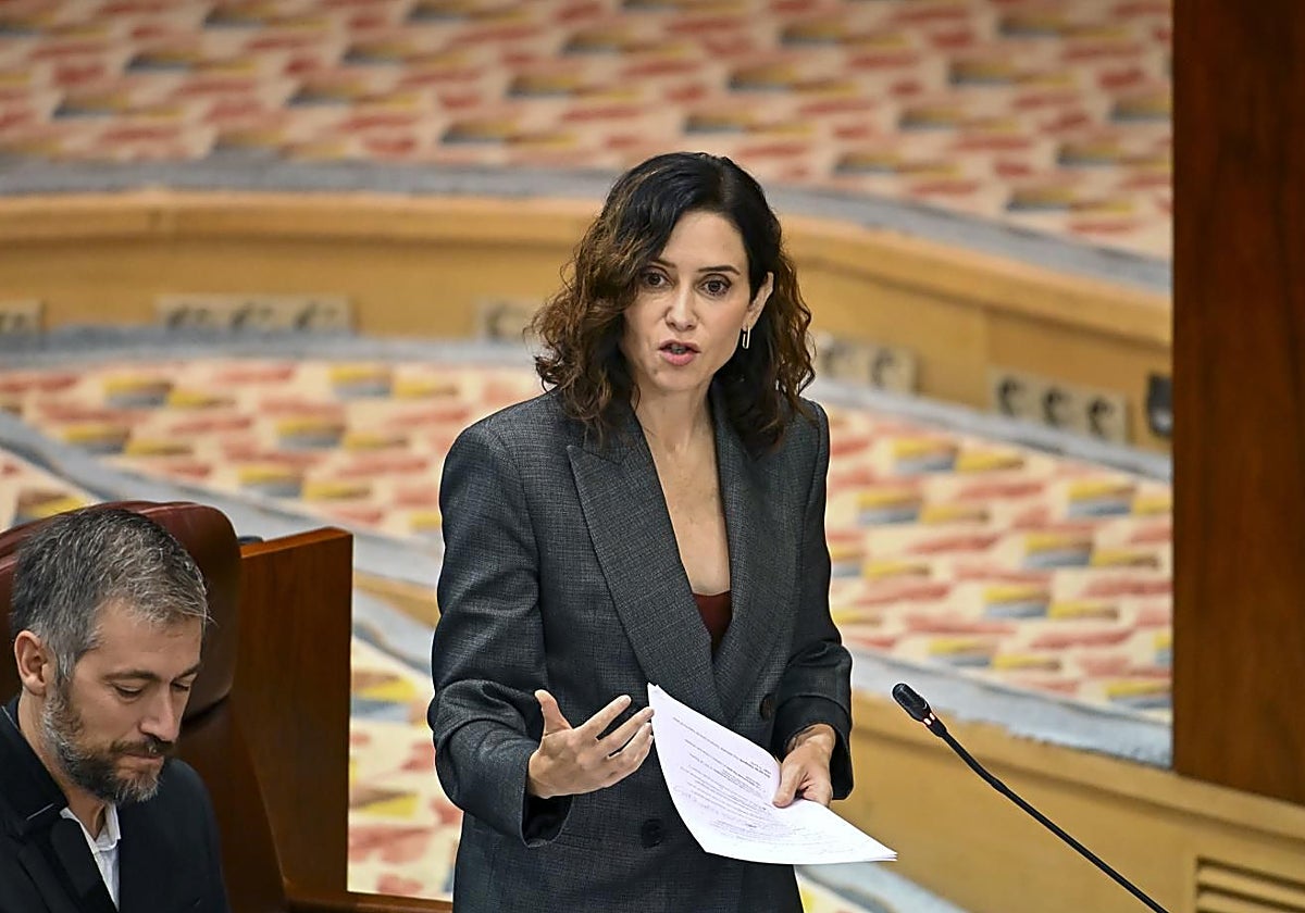 Isabel Díaz Ayuso, en el Pleno de la Asamblea de Madrid