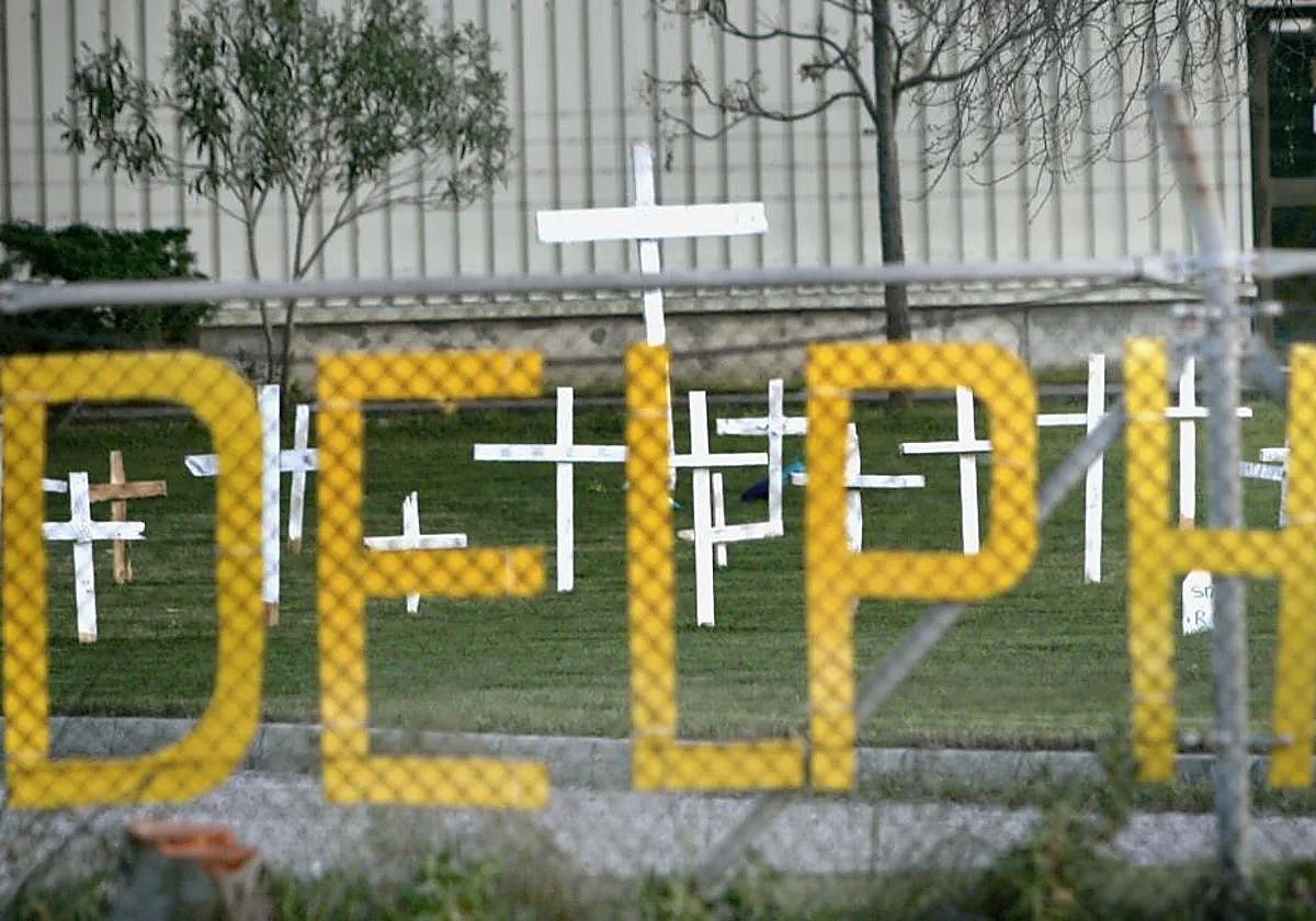 Sede de Delphi en Cádiz durante una huelga