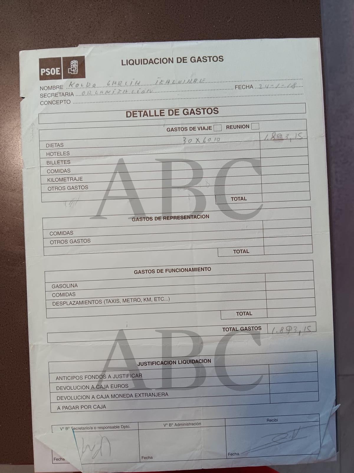 Imagen - Gasolina, dietas, comidas.... los pagos de miles de euros del PSOE a Koldo y Ábalos