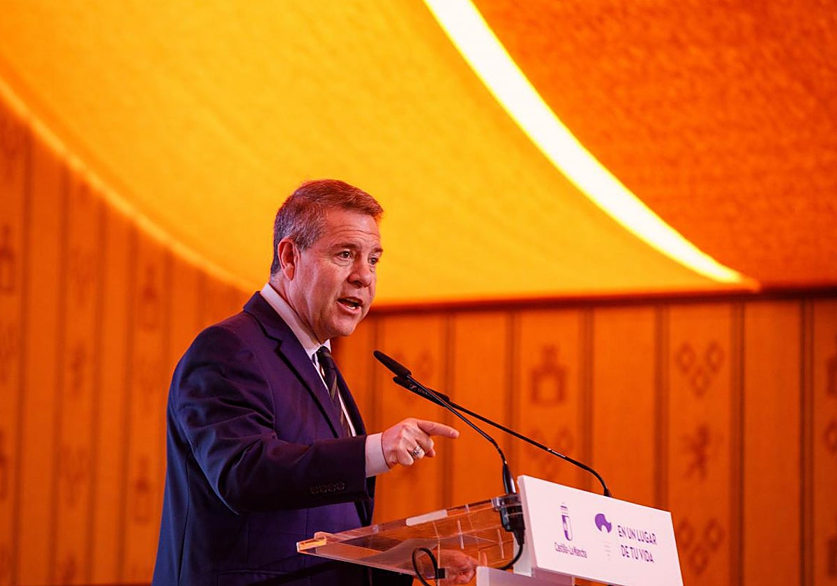 Emiliano García-Page durante su intervención ene l Foro de Turismo de Castilla-La Mancha