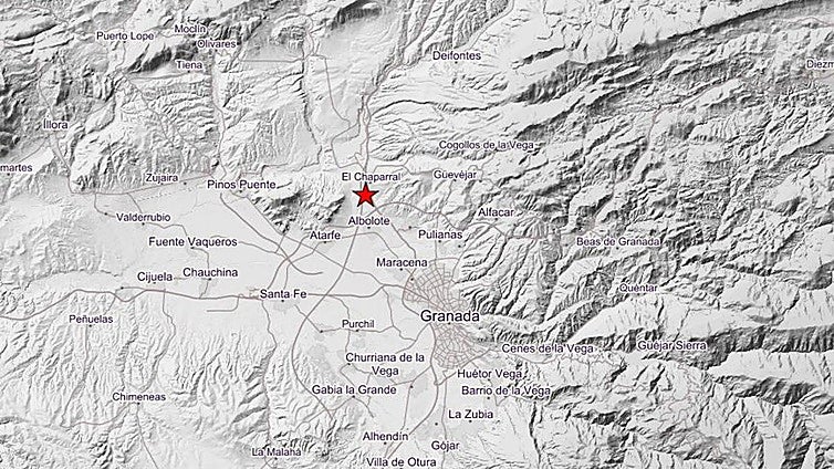 La tierra vuelve a temblar en Granada con un terremoto de 2,4 grados que afecta a la capital y a pueblos cercanos