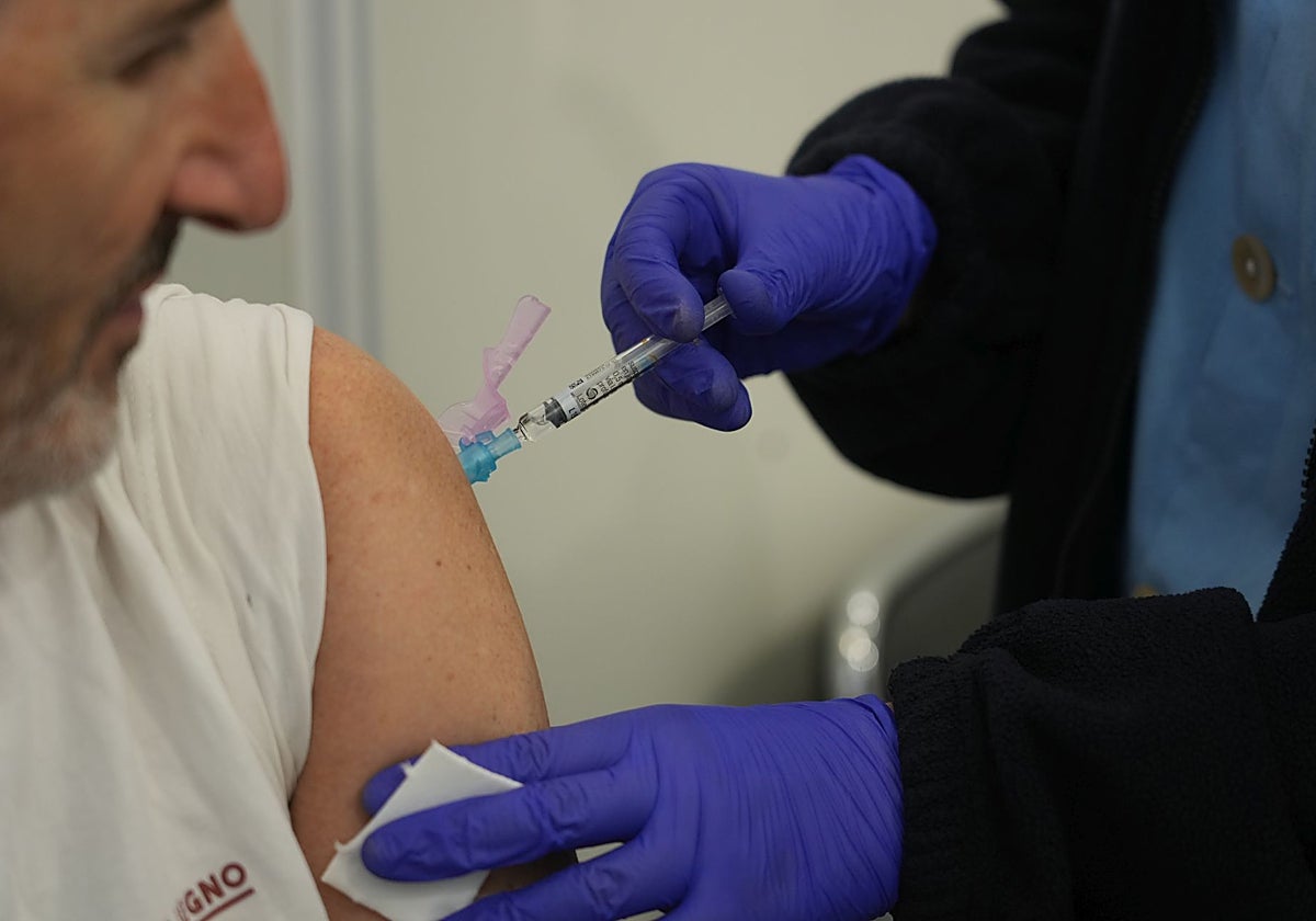 Una persona recibiendo la vacuna frente a la gripe