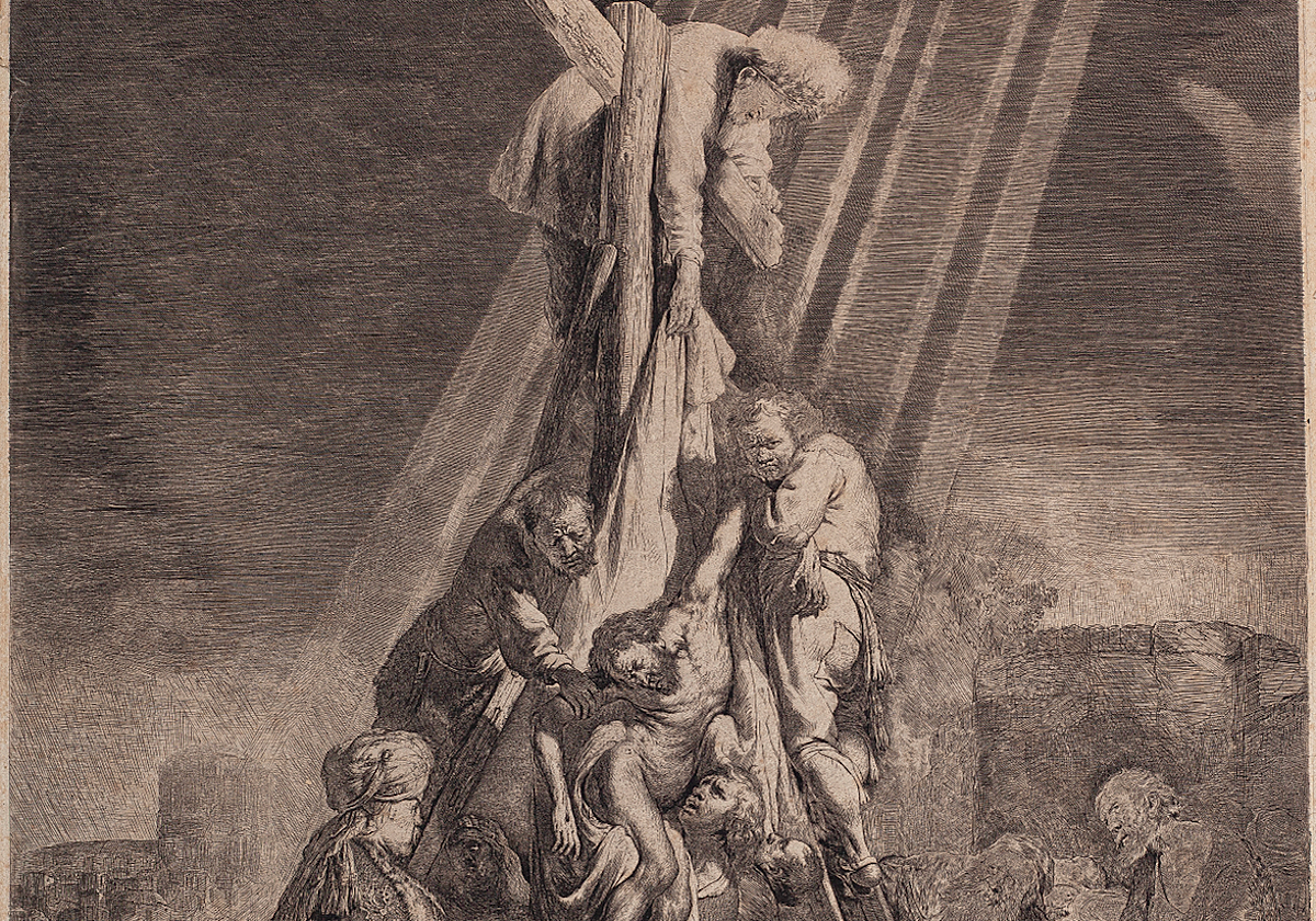 La obra «Descendimiento de la Cruz» en la exposición de Rembrandt en el Thyssen de Málaga