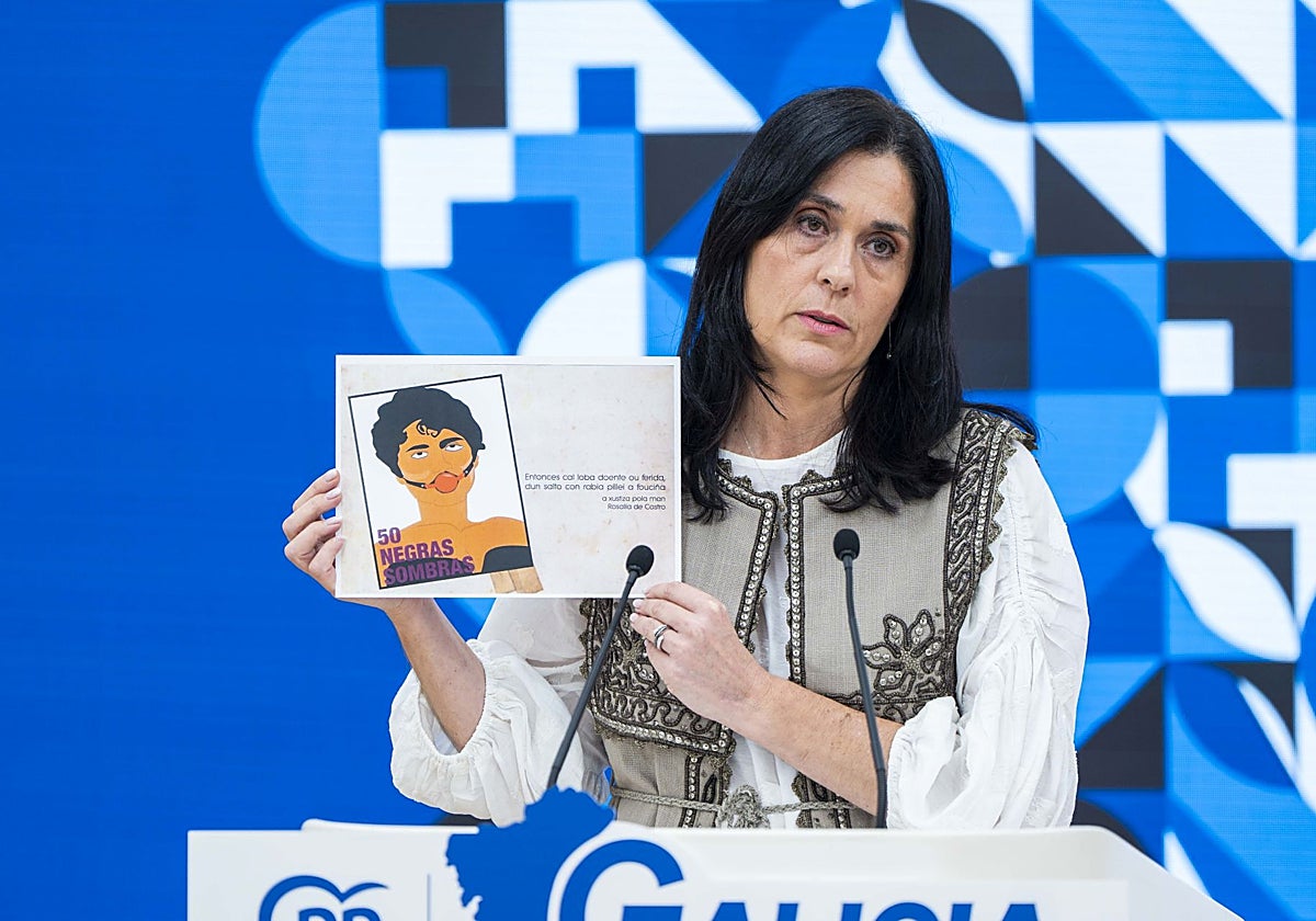 Prado muestra la imagen de Rosalía de Castro amordazada promovida por la CIG