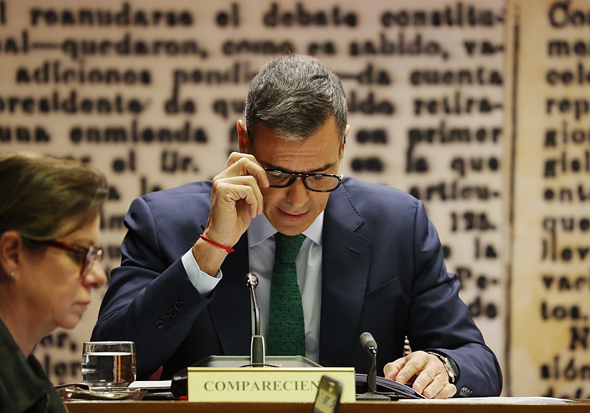 Pedro Sánchez en la comisión de investigación del caso Koldo