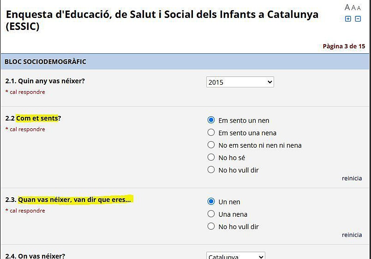 Denuncian una encuesta del Govern en la que se pregunta a alumnos de 10 ...