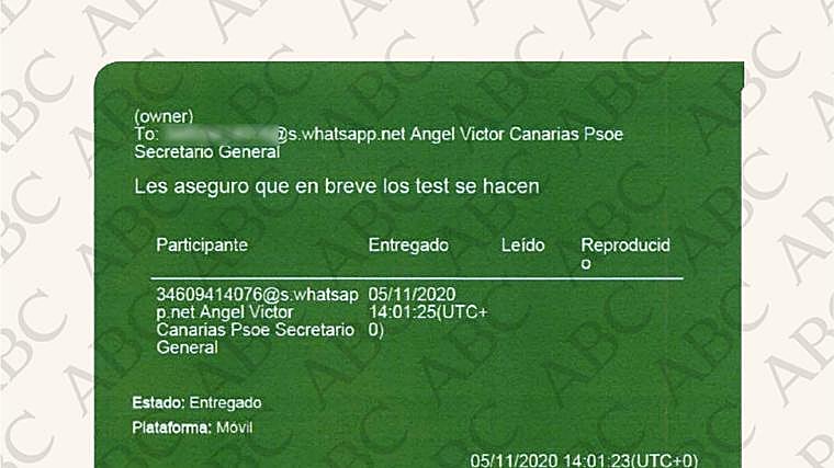 Mensajes recogidos por la UCO