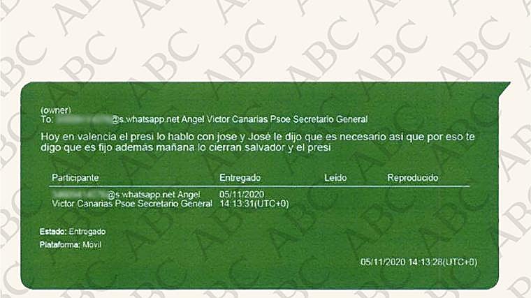 Mensajes entre Koldo y Torres recogidos por la UCO