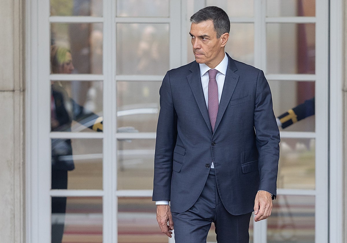 El presidente del Gobierno, Pedro Sánchez, en Moncloa