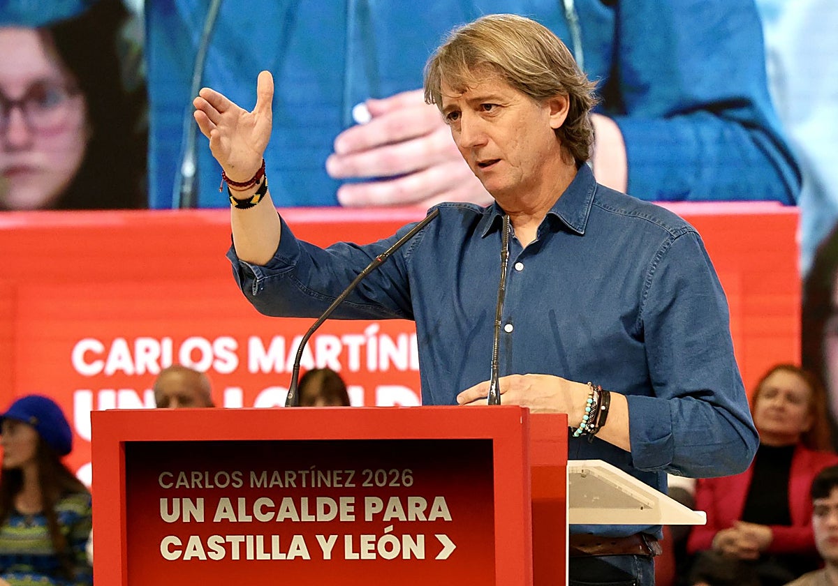 Carlos Martínez, durante el acto del PSOE de Castilla y León celebrado en León