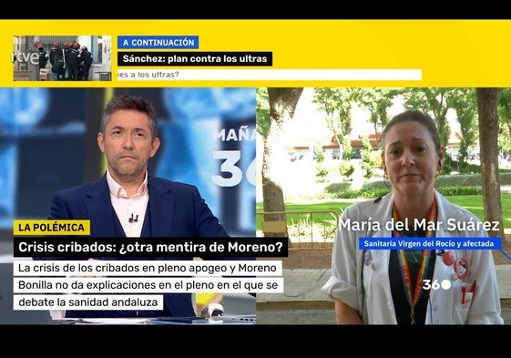 María del Mar Suárez, durante la entrevista concedida a Javier Ruiz en el programa 'Mañaneros 360' de La 1
