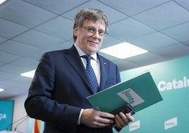 Puigdemont el día que anunció la ruptura con Sánchez