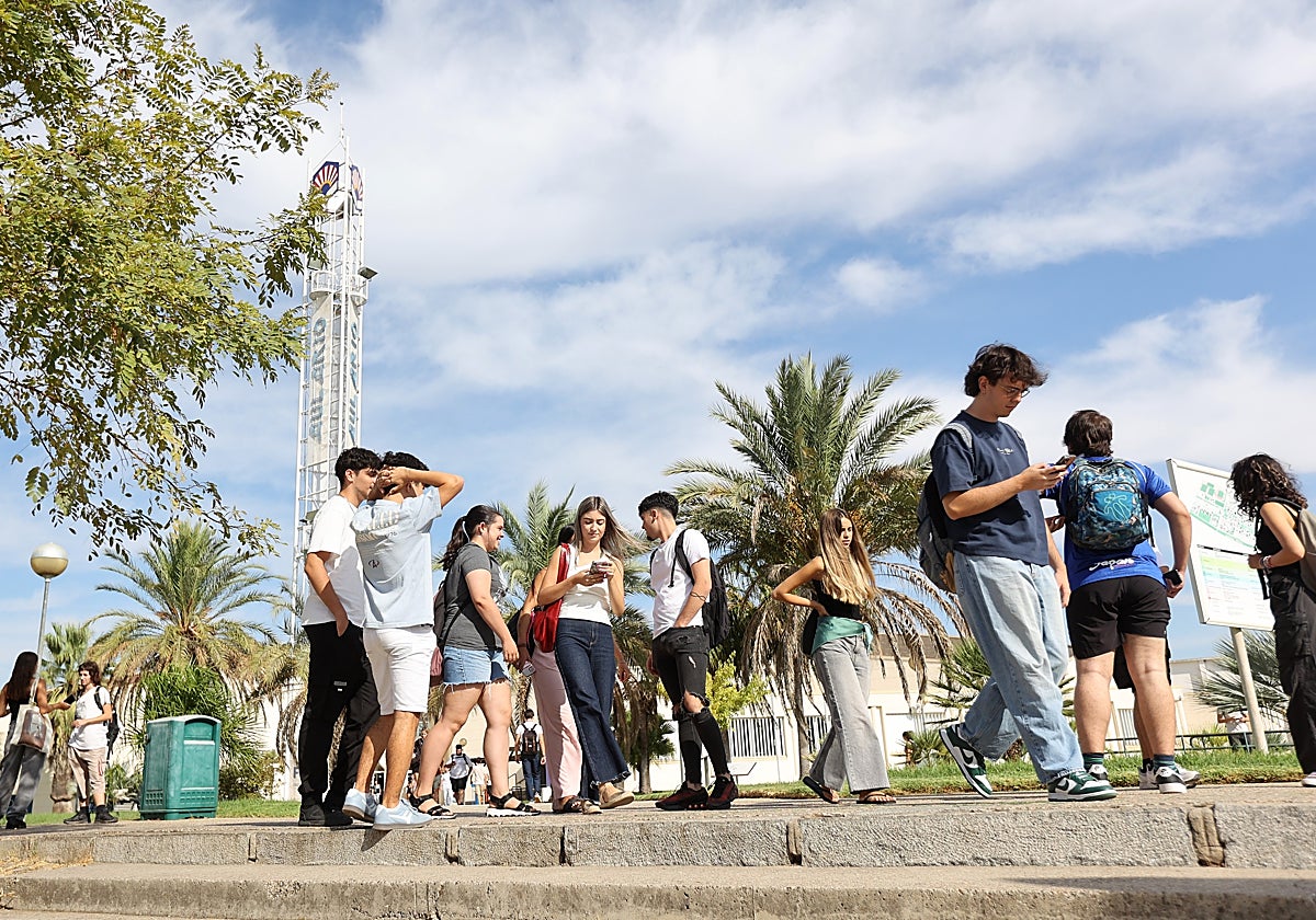Los estudiantes en el Campus Universitario de Rabanales