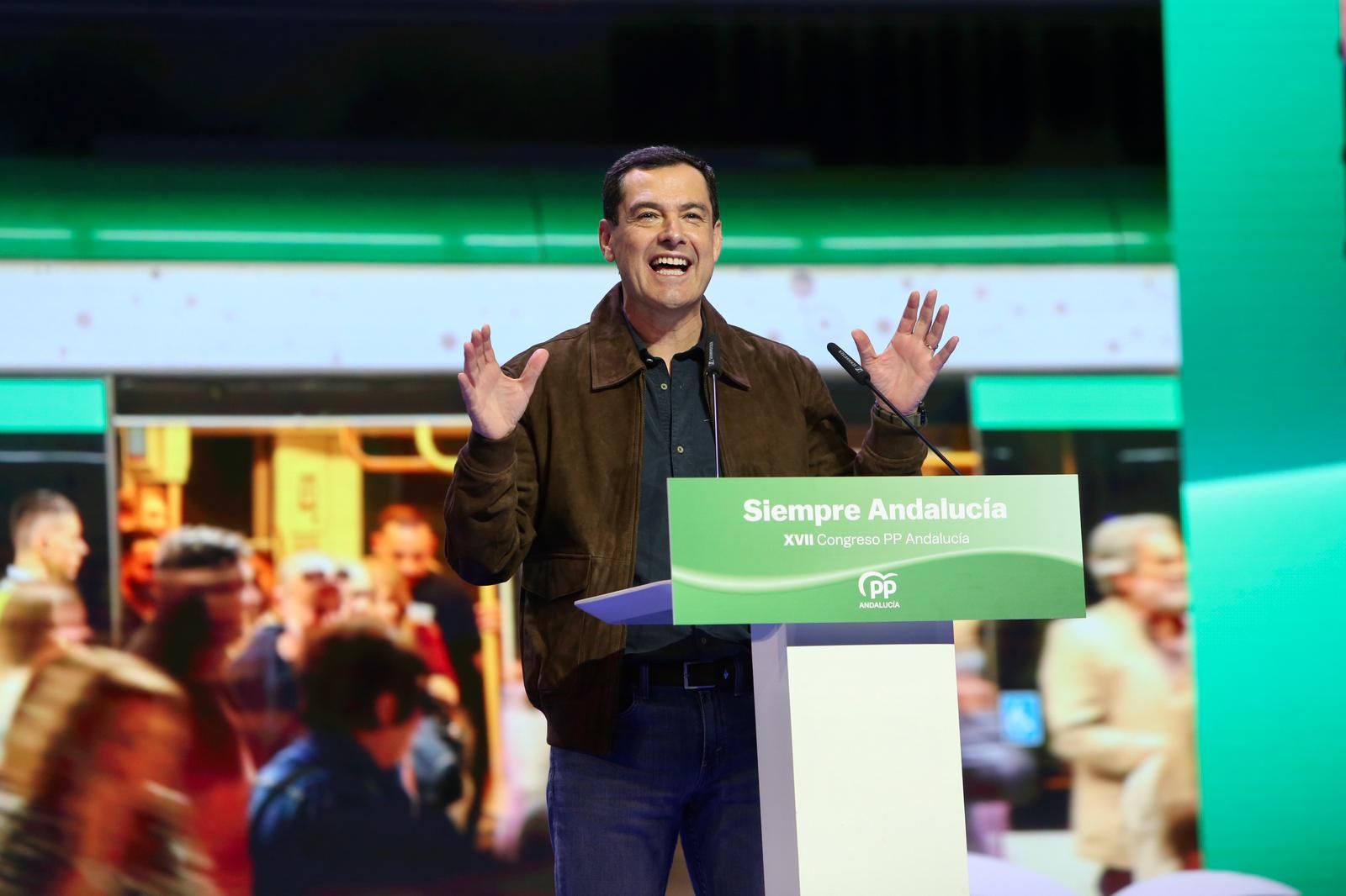 Congreso autonómico del PP de Andalucía: Juanma Moreno, reelegido presidente del PP-A con el 99,95% de los votos