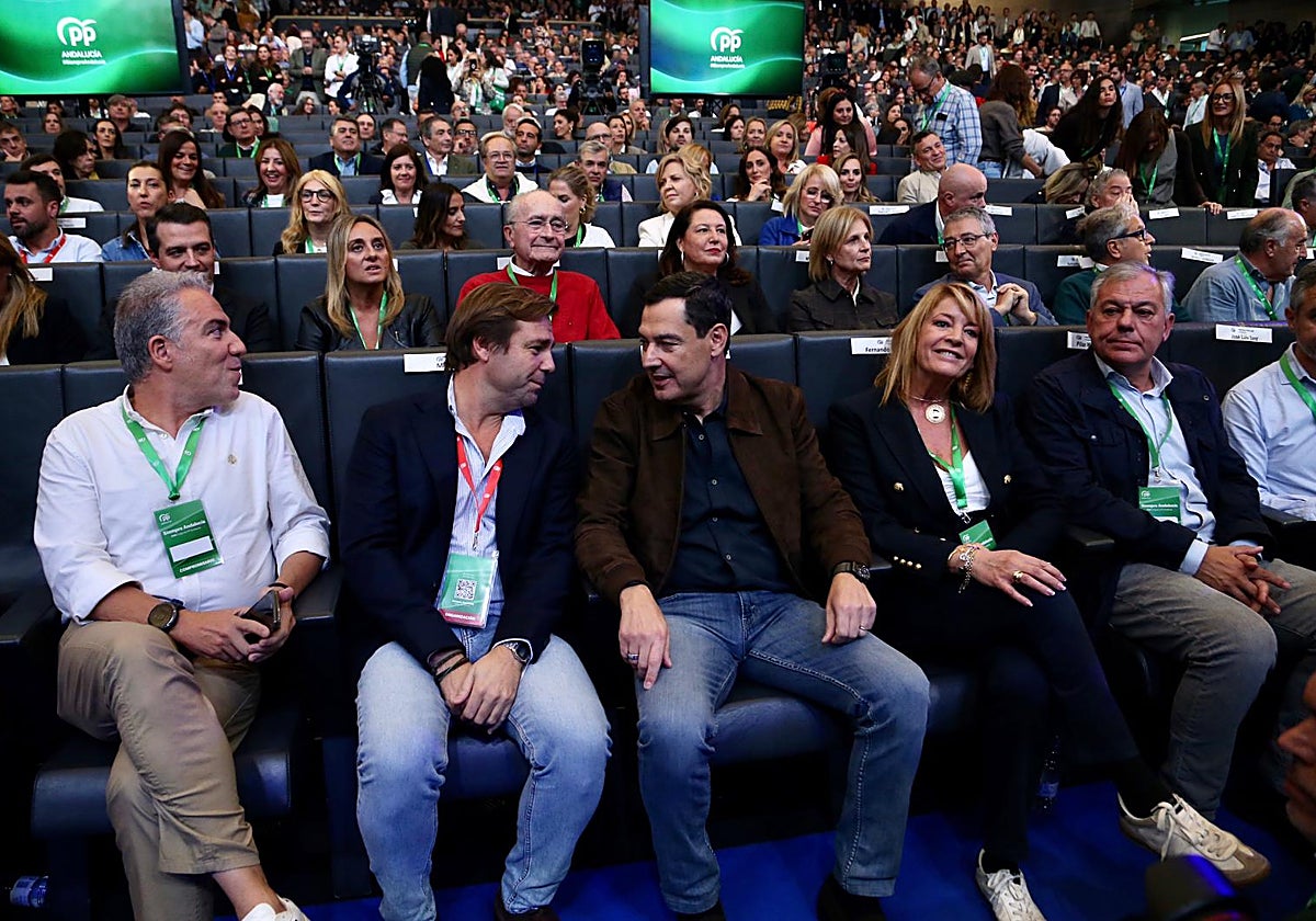 Elías Bendodo, Antonio Repullo, Juanma Moreno, Pilar Miranda y José Luis Sanz