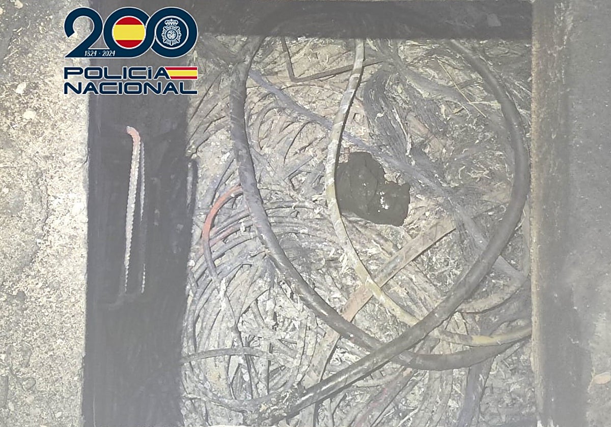Imagen del cable robado incautado