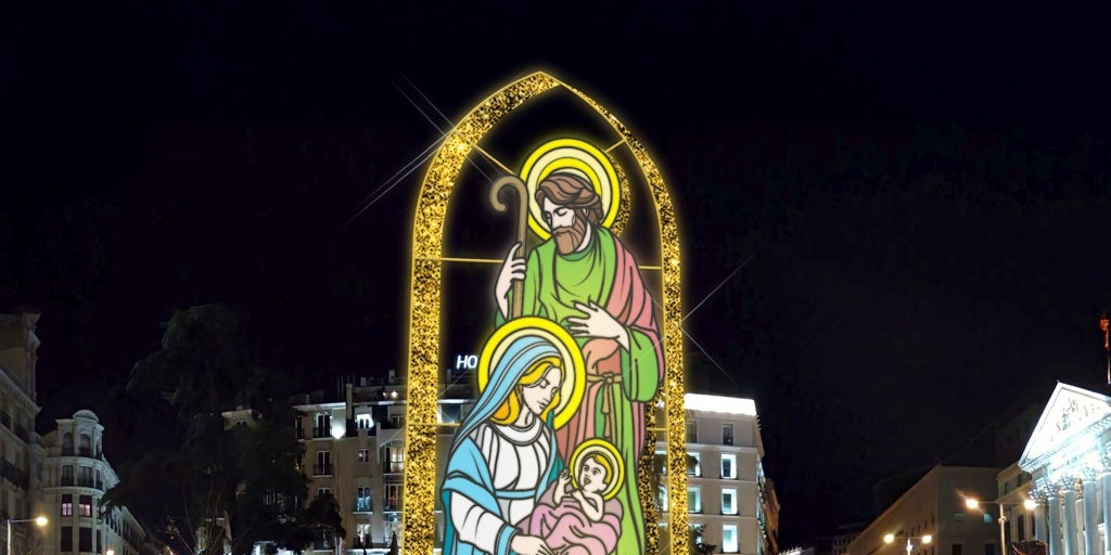 Un belén gigante iluminará los leones del Congreso en Navidad