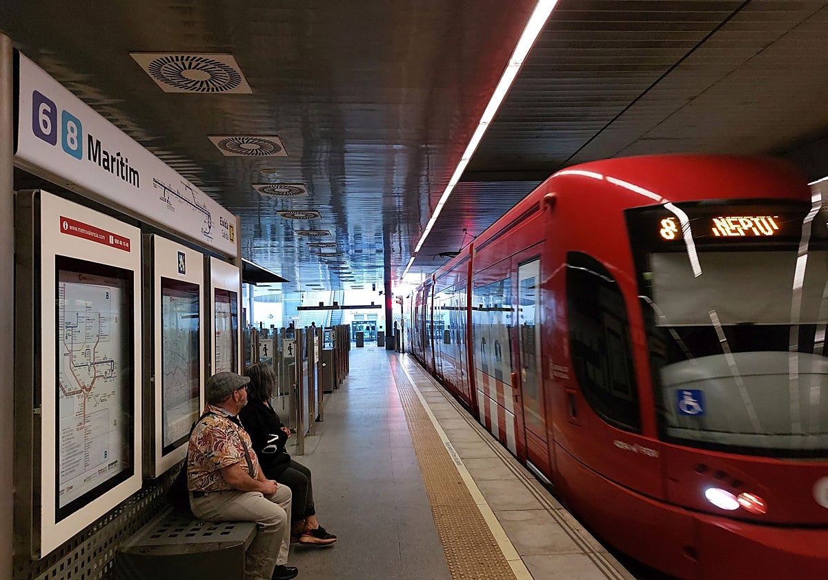 Imagen de archivo de la parada de Maritim de Metrovalencia