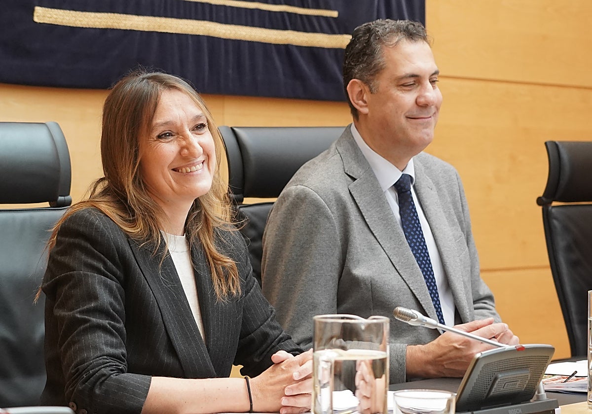 La consejera de Educación, Rocío Lucas, antes de intervenir en las Cortes de Castilla y León