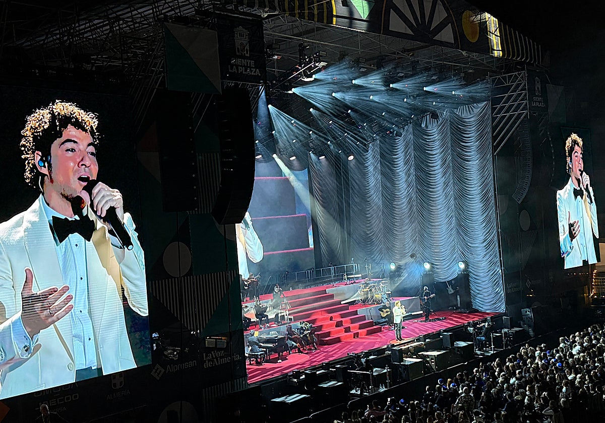 David Bisbal durante uno de los momentos del concierto en Almería
