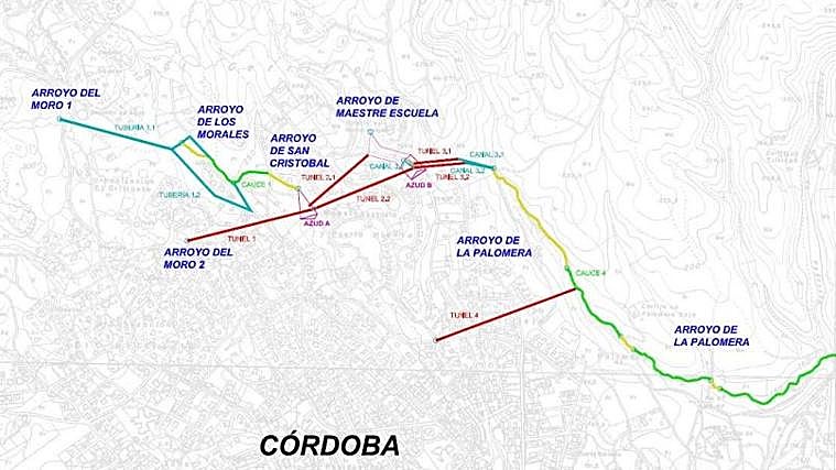 Proyecto redactado en 2013 para encauzar los arroyos de la Sierra