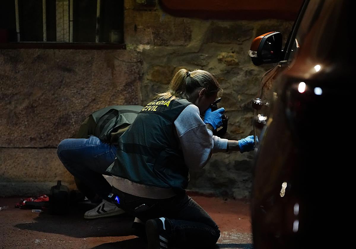 La Guardia Civil investiga el lugar de la agresión.