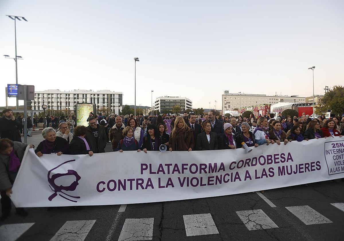 Imagen de la manifestación por el 25-N que ha recorrido las calles del Centro de Córdoba este martes