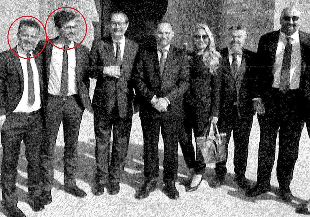 Rodríguez y Mar, los dos primeros por la izquierda, junto al resto en Marruecos