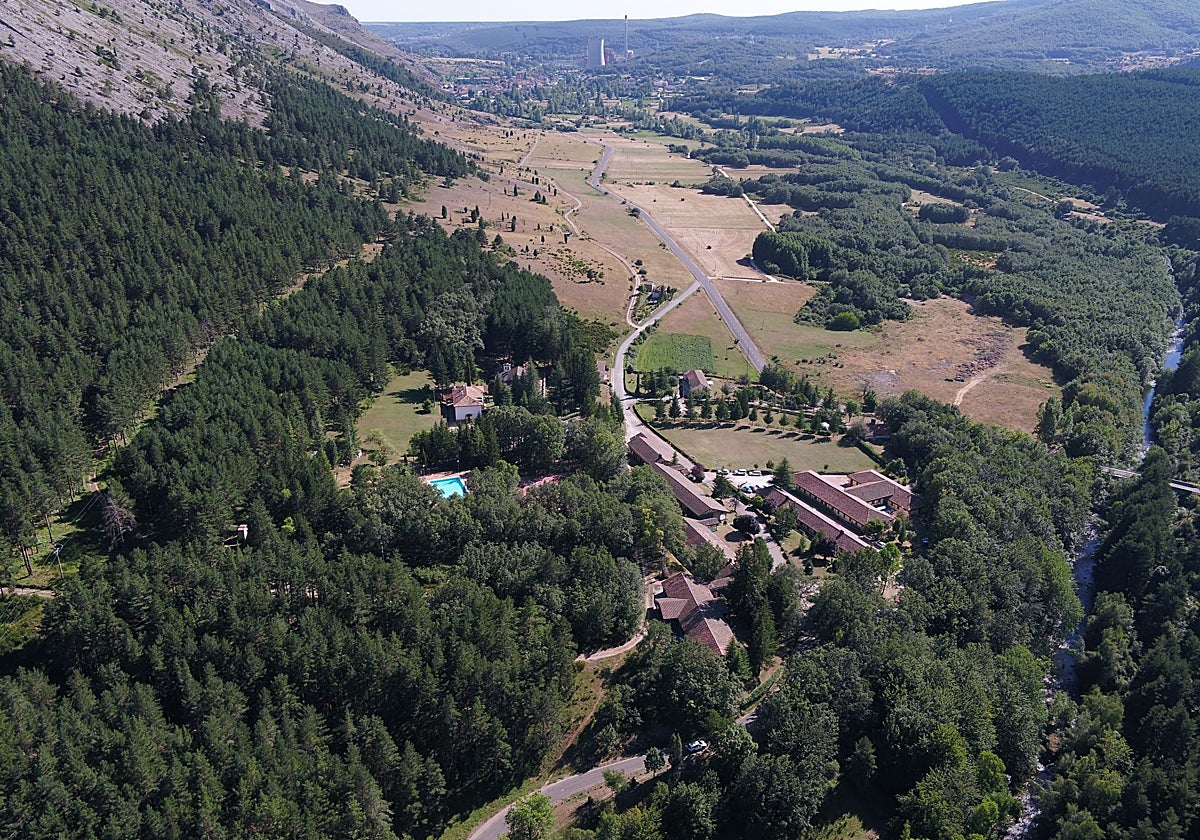Vista aérea de los alrededores de Velilla del Río Carrión, en Palencia