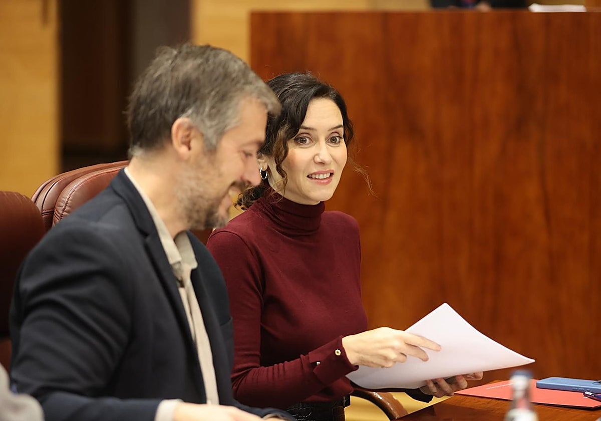 Isabel Díaz Ayuso, este jueves en el Pleno de la Asamblea