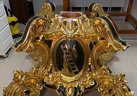 La restauración de la peana del Cristo de Gracia de Córdoba concluirá antes de Navidad