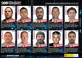 La Policía Nacional pide colaboración ciudadana para detener a los fugitivos más buscados del país