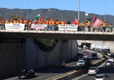 La nueva protesta de la plantilla de Hitachi en Córdoba, en imágenes